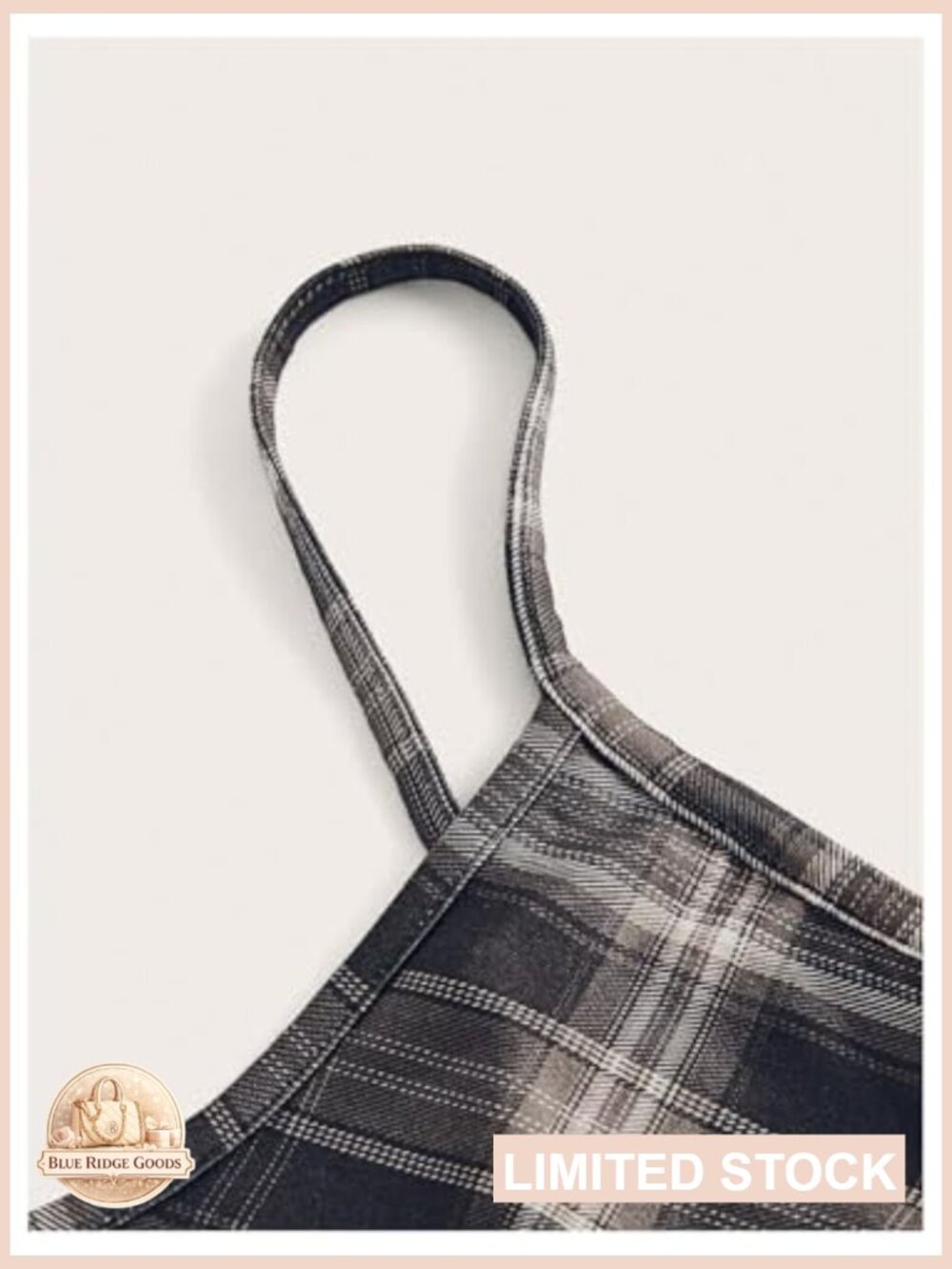 Plaid Spaghetti Strap Cami Dress Sleeveless Flared Hem Mini Y2K A-Line - Picture 3 of 5